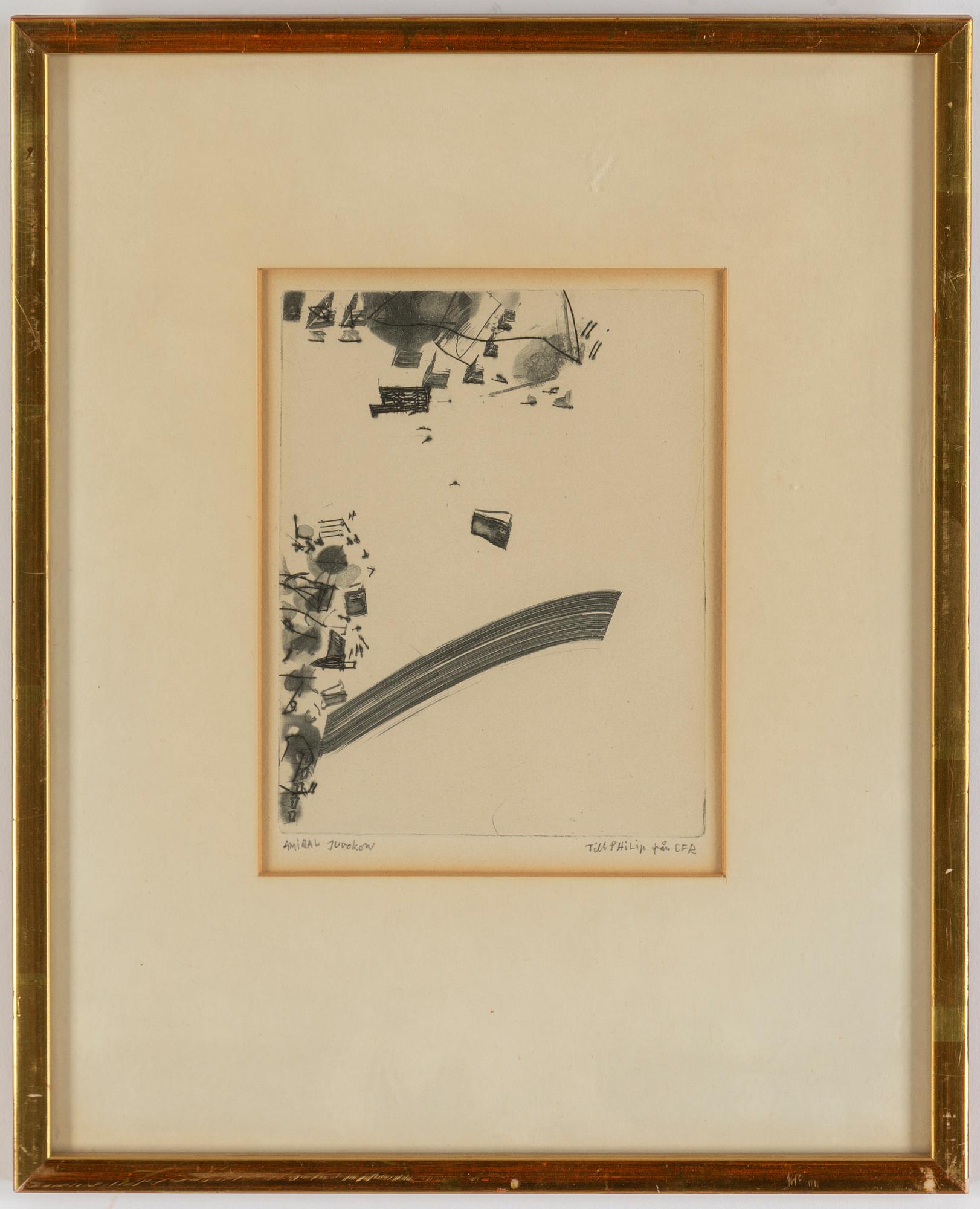 CARL FREDRIK REUTERSWÄRD, etching, signed.