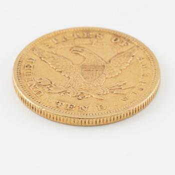 Gold coin, USA, 10 dollars, Liberty head, 1879.