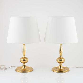 A pair of brass table lamps from NAFA, second half of the 20th Century.