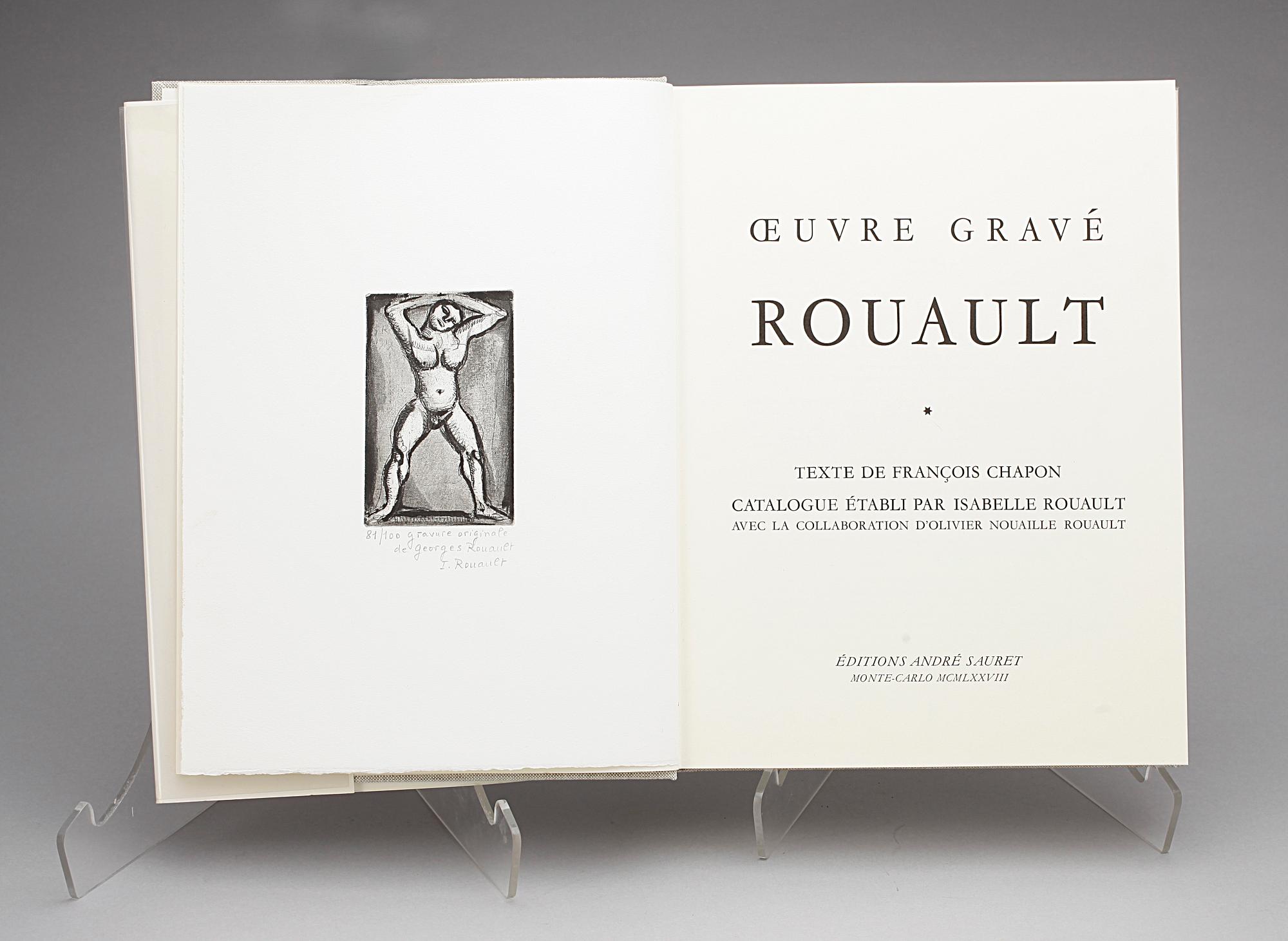BÖCKER, 2 vol, "ROUAULT OEUVRE GRAVÉ", med originaletsning intygad o numr av Isabelle Rouault 81/100.