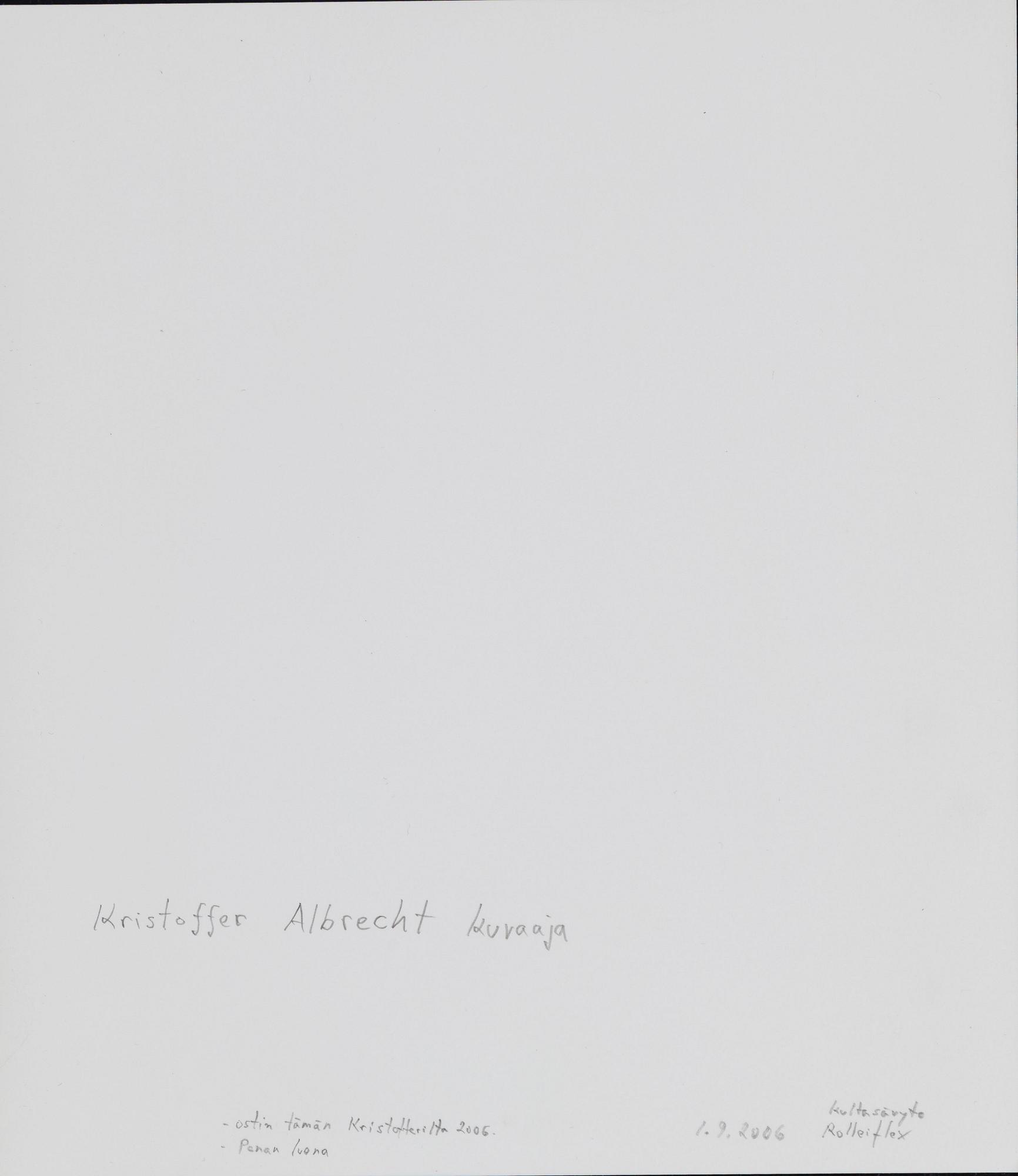 Kristoffer Albrecht, Untitled, 1989.