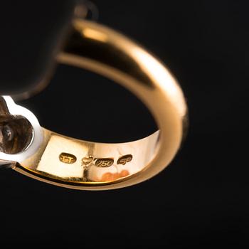 RING, 8/8 slipade diamanter ca 0.18 ct. 18K guld och vitguld. T. Tillander 1995. Storlek 14-, vikt 4,6 g.