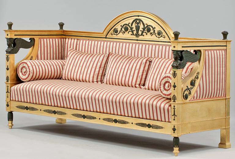 SOFFA, empirestil, AB Axel Beckmans möbelfabrik, Norrköping, tidigt 1900-tal.