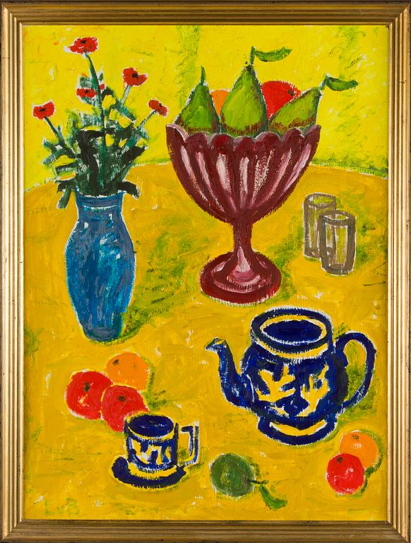 Eero von Boehm, Still Life Against a Yellow Background.