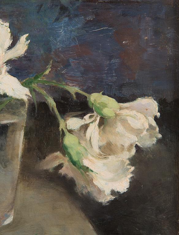 Helene Schjerfbeck, Carnations in a Glass of Water.