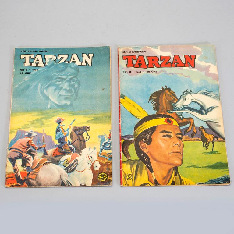 SERIETIDNINGAR, 26 stycken, Tarzan, 1952.