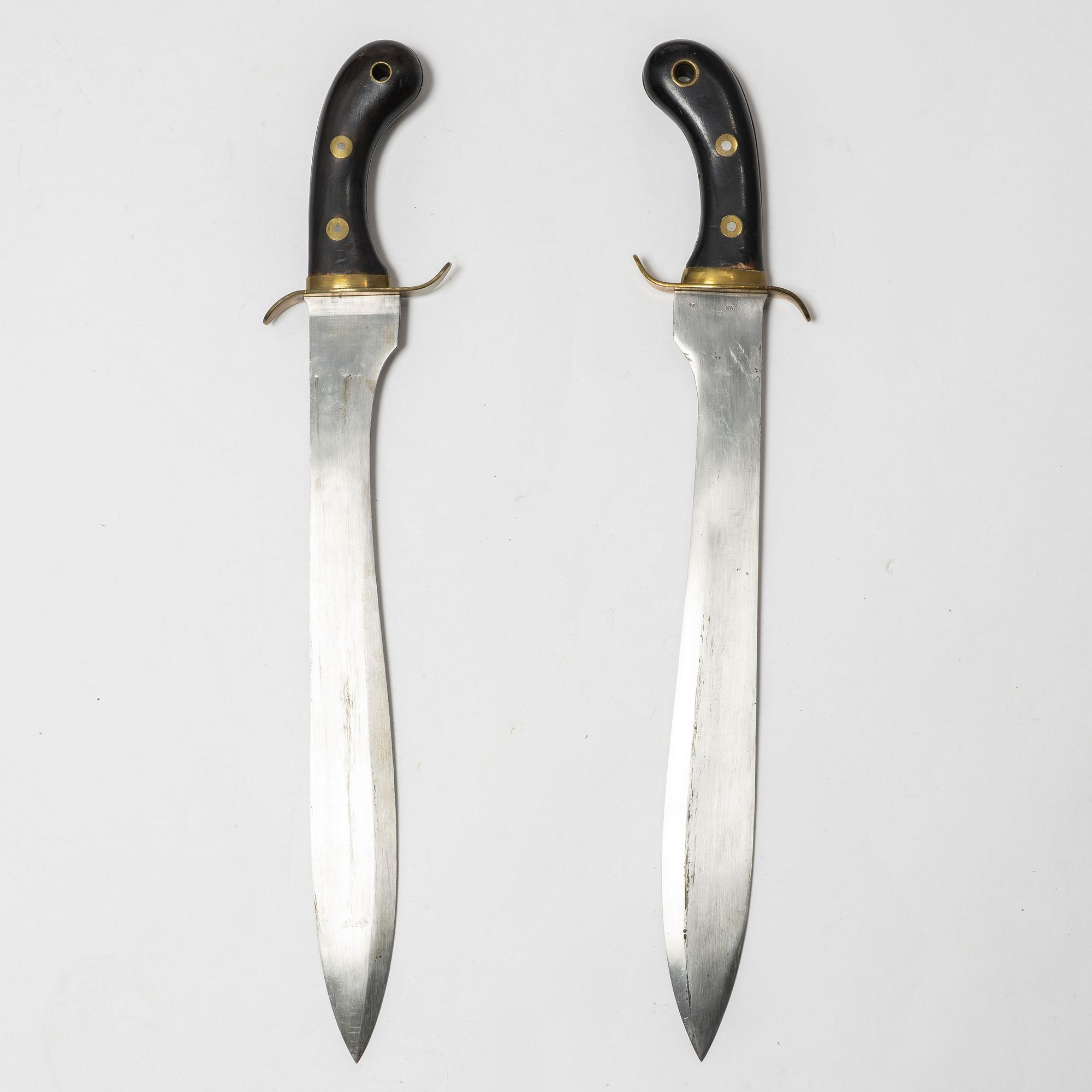 Faskinknivar 2 st, svenska m/1848 med baljor.