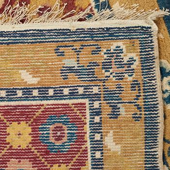 MEDITATION RUGS, 3 PIECES. Semi-antique China. 197 x 70,5, 203 x 69 and 203,5 x 67 cm.