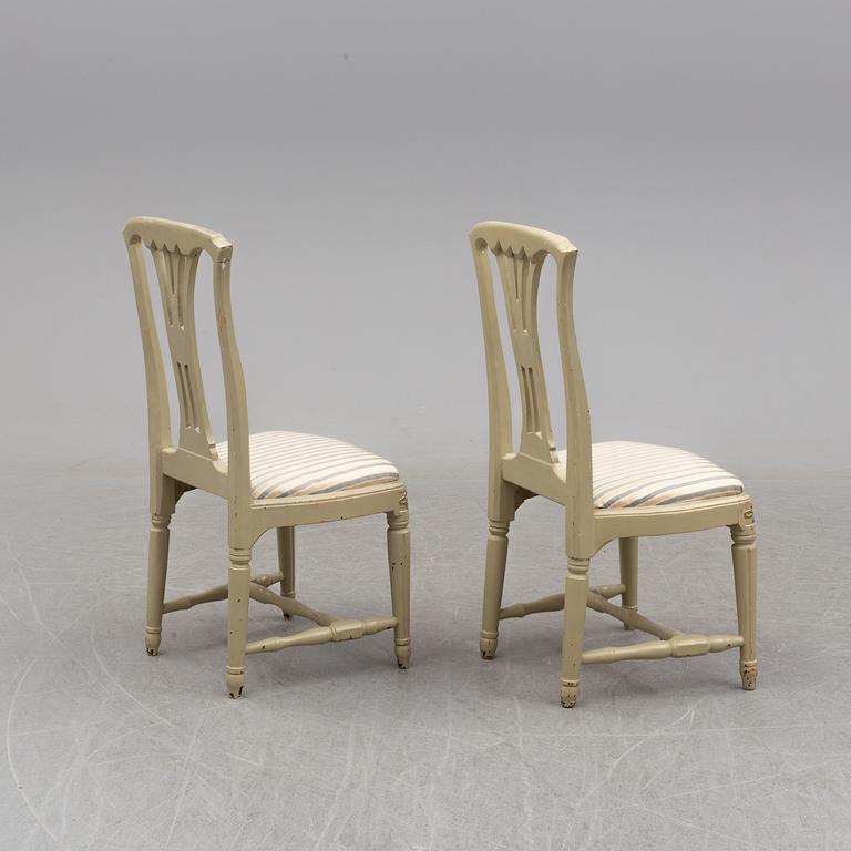 A pair of late 18th century Gustavian chairs, Stockholm.