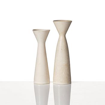Carl-Harry Stålhane, a set of 9 stoneware vases, Rörstrand, Sweden 1950-60s.