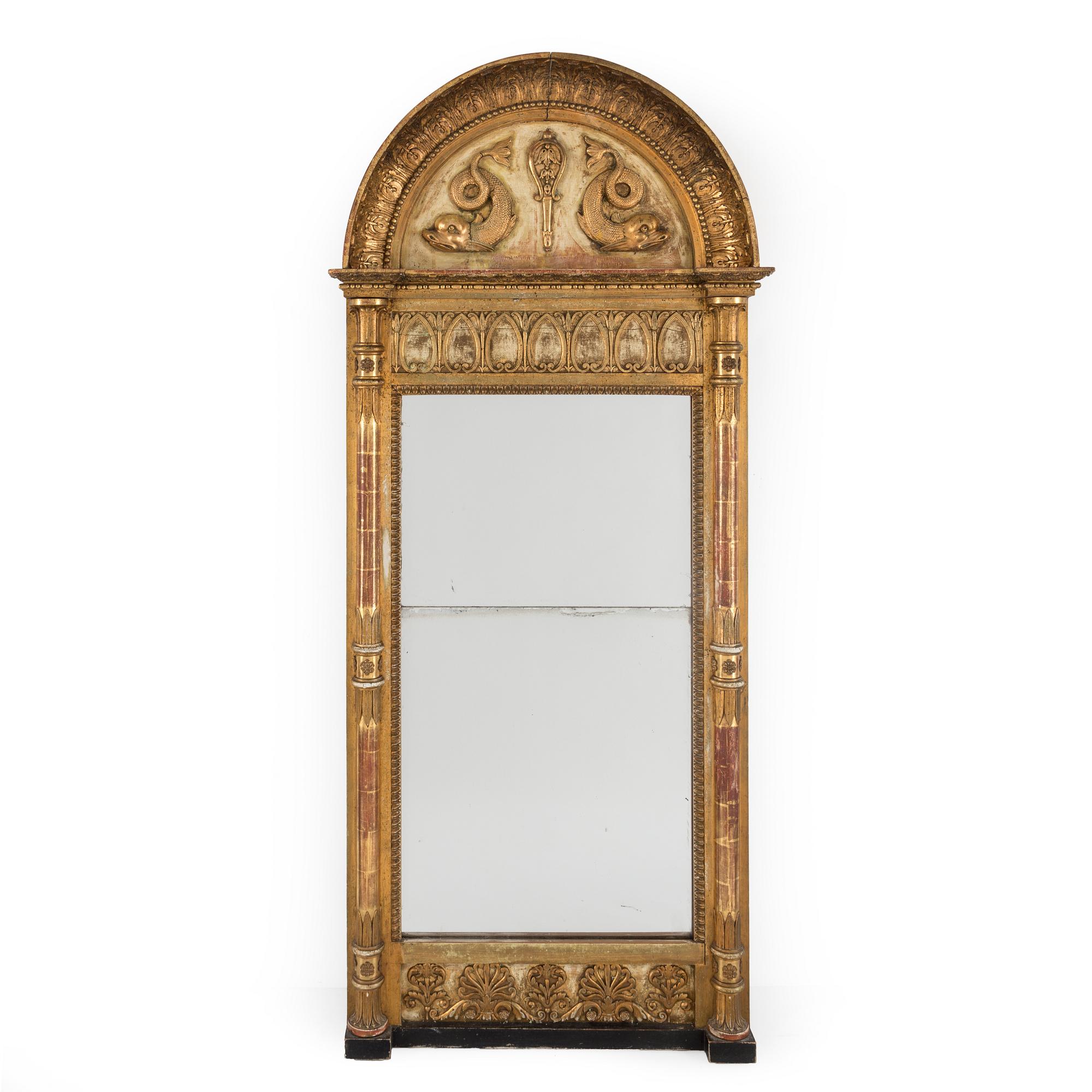 A first half of the 19th century mirror and console table by P G Bylander Göteborg.