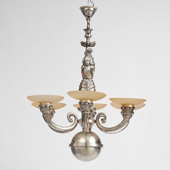 Per Torndahl, a Swedish Grace ceiling lamp, Atelier Torndahl, 1920s.