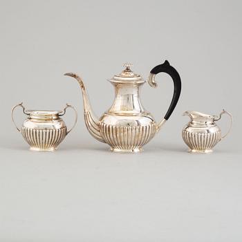 KAFFESERVIS, 3 delar, silver, 1900-tal.