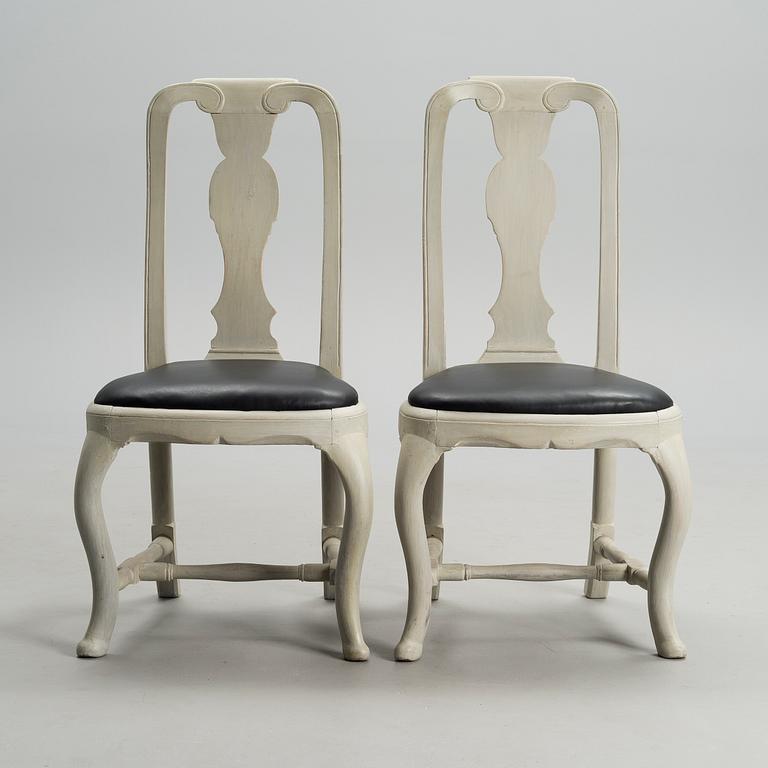 FOUR CHAIRS, late baroc 18th century.