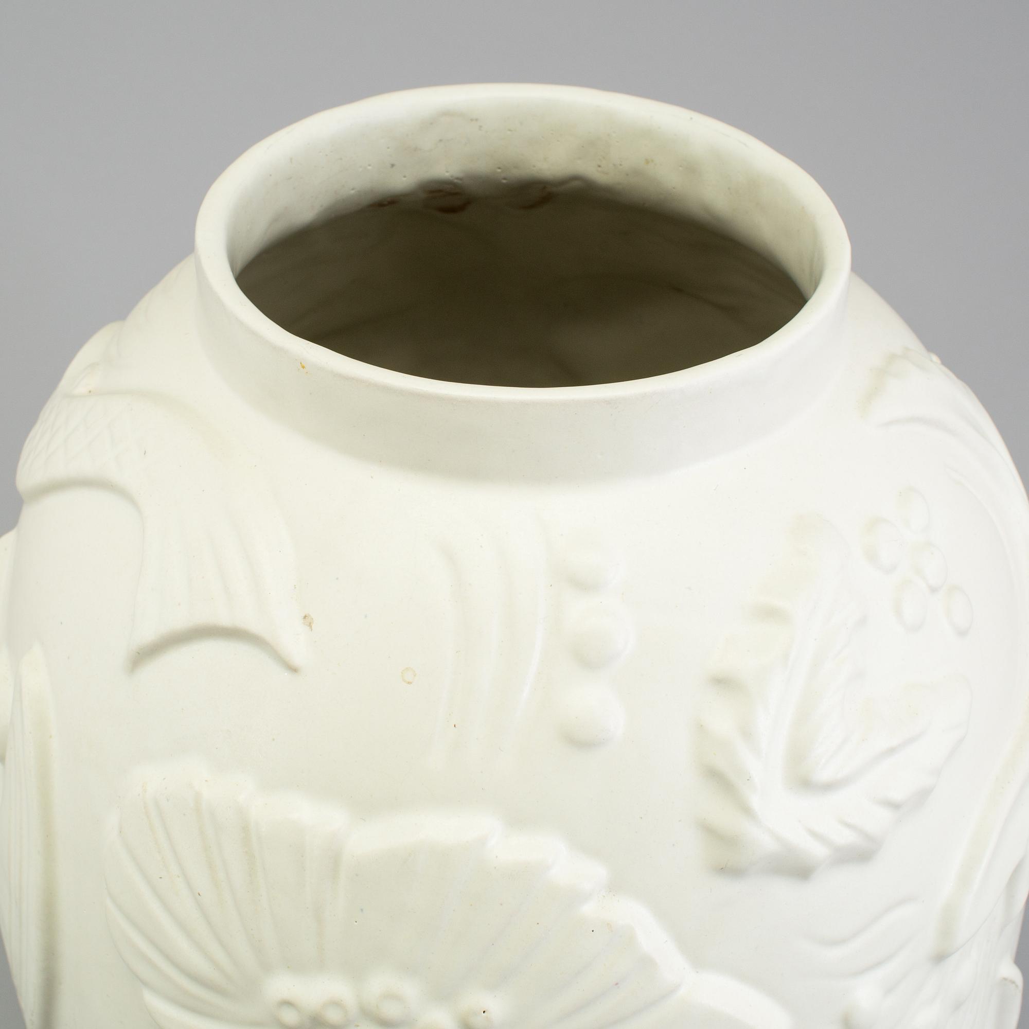 An earthenware floor vase designed by Anna - Lisa Thomson for Uppsala Ekeby, 1940's.