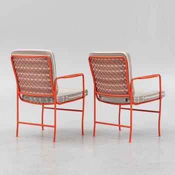 Josef Frank a pair of model 591 steel tube armchairs, Firma Svenskt Tenn.