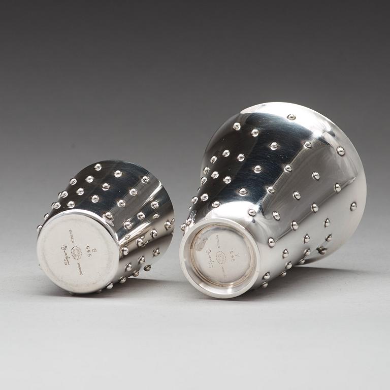 Sigvard Bernadotte, vas och bägare, Georg Jensen, Köpenhamn 1945-77, sterling.
