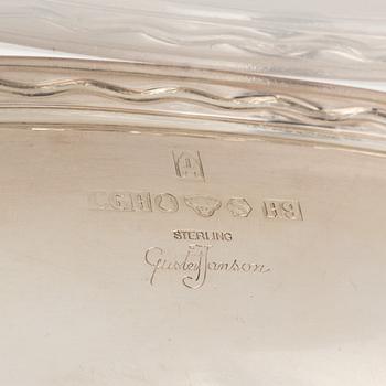Bägare, 7 st, samt fat, 3 st, silver, 1900-tal, bl a Gustaf Janson CG Hallberg, Stockholm 1958.
