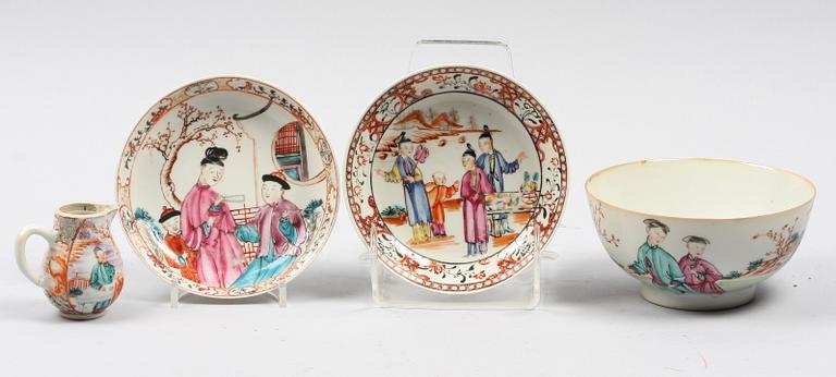 PARTI PORSLIN, 4 delar, 1700-1800-tal.