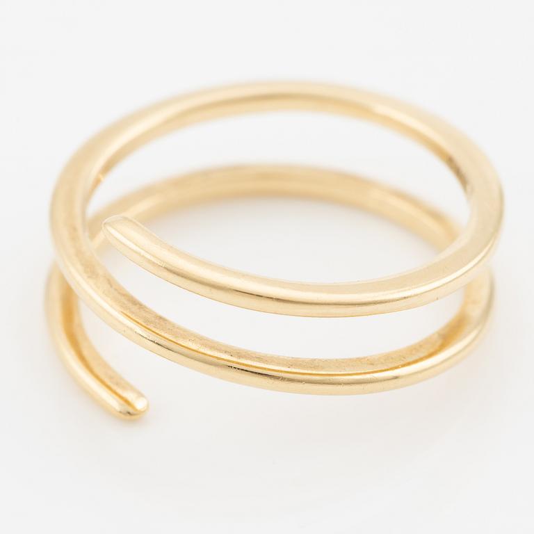 Engelbert, rings, 2 pcs, "Petit Spin ring" and "Double Spin ring", 18K gold, one with brilliant-cut diamonds.
