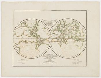 A hand coloured map, P.G. Chanlaire & E. Mentelle, France, 1779.