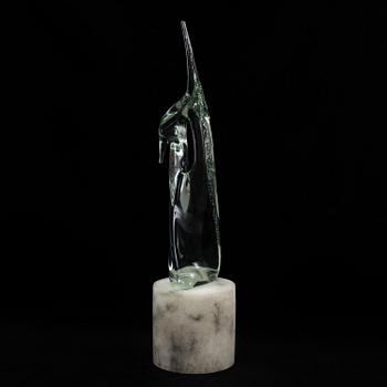 ALFREDO ROSSI, a glass sculpture from murano, Italy, signed.