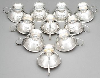 PUNSCHKOPPAR, 10 st, snarlika, flertalet märkta K&EC, 1969 och 1974, vikt ca 332 g.