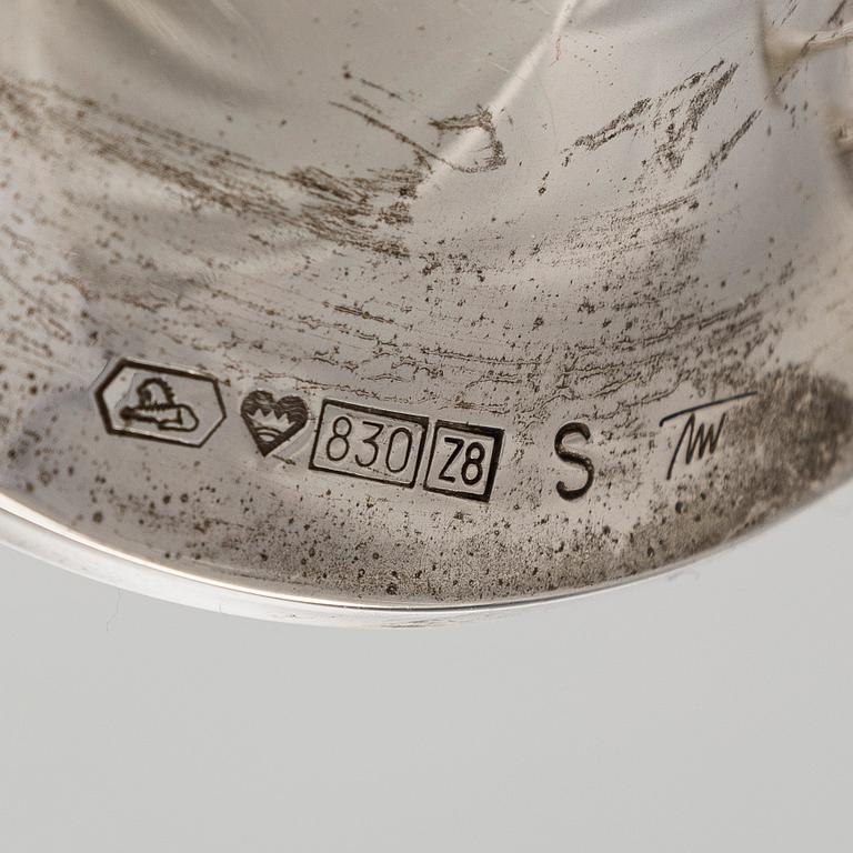 Tapio Wirkkala, Ljusstakar, 2 par, silver, "Trumpetti", Kultakeskus , Tavastehus 2001, 2016 och 2017.