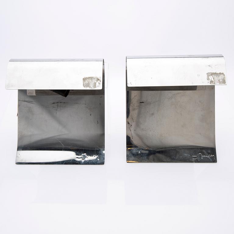 Wall lamps, a pair, J. Bouvier, Paris.