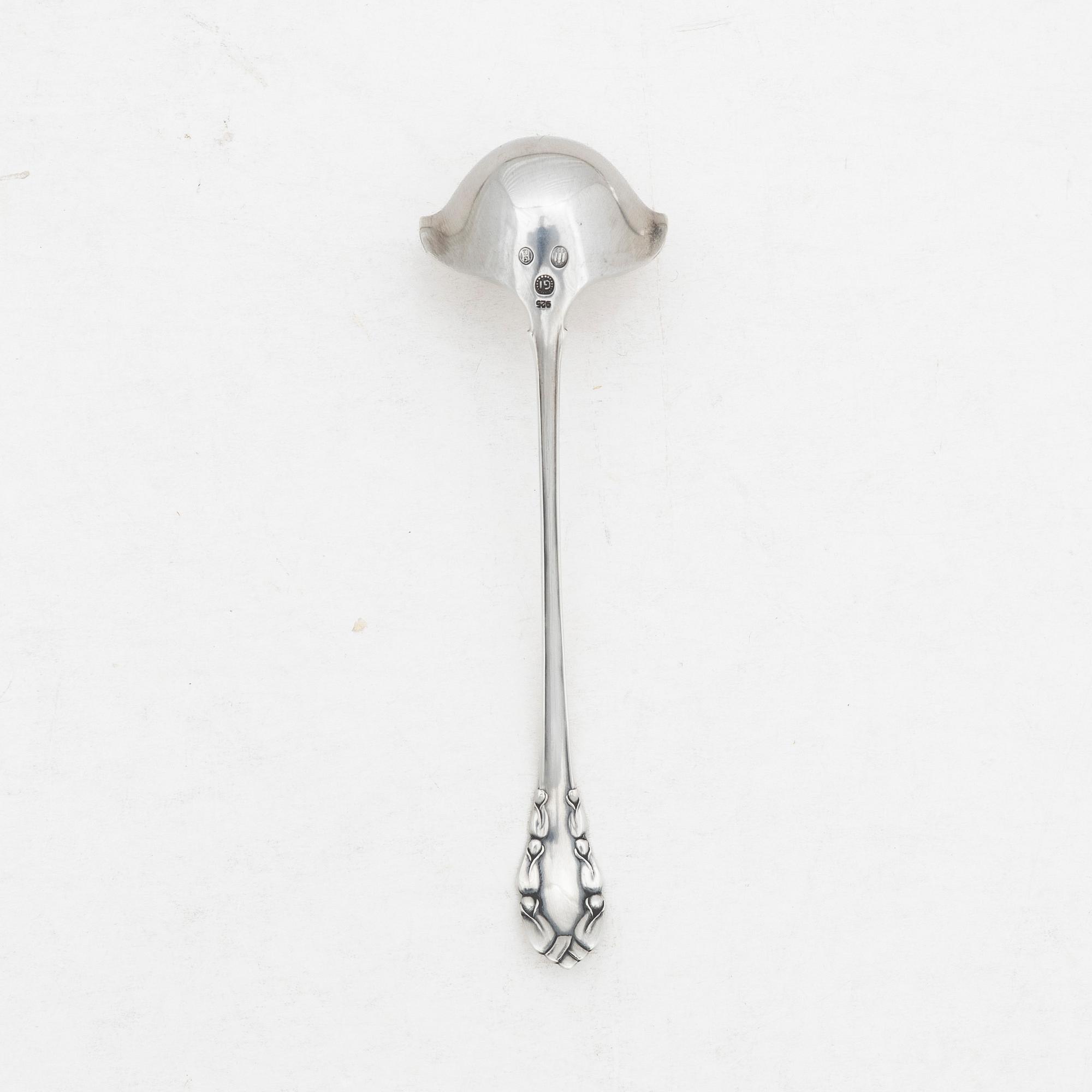 Georg Jensen, a small sterling silver gravy ladle, model "Liljekonvalj"(Lily of the Valley), Copenhagen, Denmark, 1929.