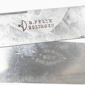 Bestickservisdelar, 37 st, silver samt porslin, "Musselmalet" och rostfritt stål,  bl.a. P. Hertz, Danmark 1926.