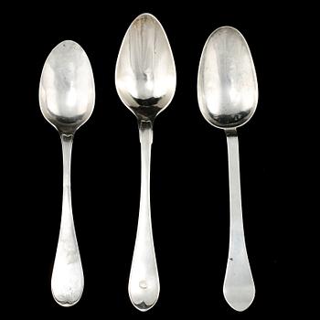 SKEDAR, 3 st, silver, 1700/1800-tal, vikt 152 gram.