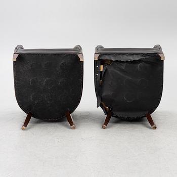 Armchairs, a pair, purchased from Georg Hensher, second half of the 20th century.
