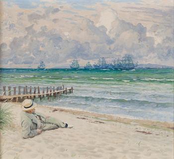 PAUL FISCHER, A MAN ON THE BEACH.