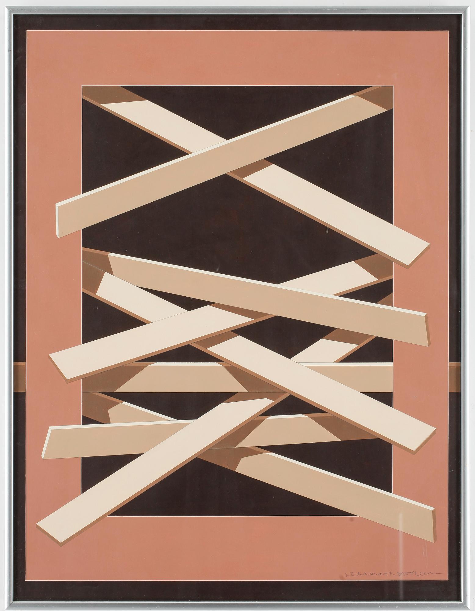 LENNART NYSTRÖM, litografi, triptyk, ett blad sign.