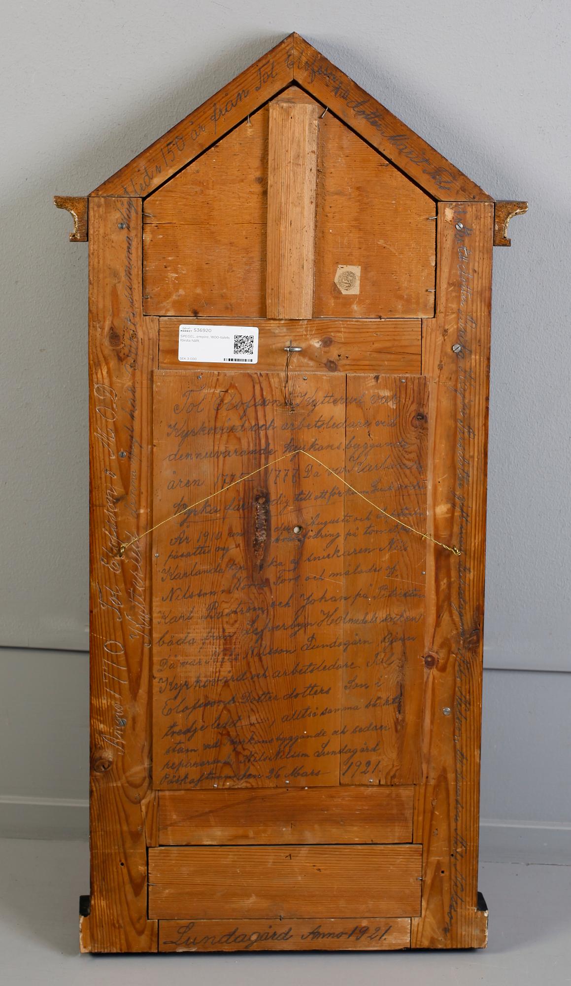 SPEGEL, empire, 1800-talets första hälft.