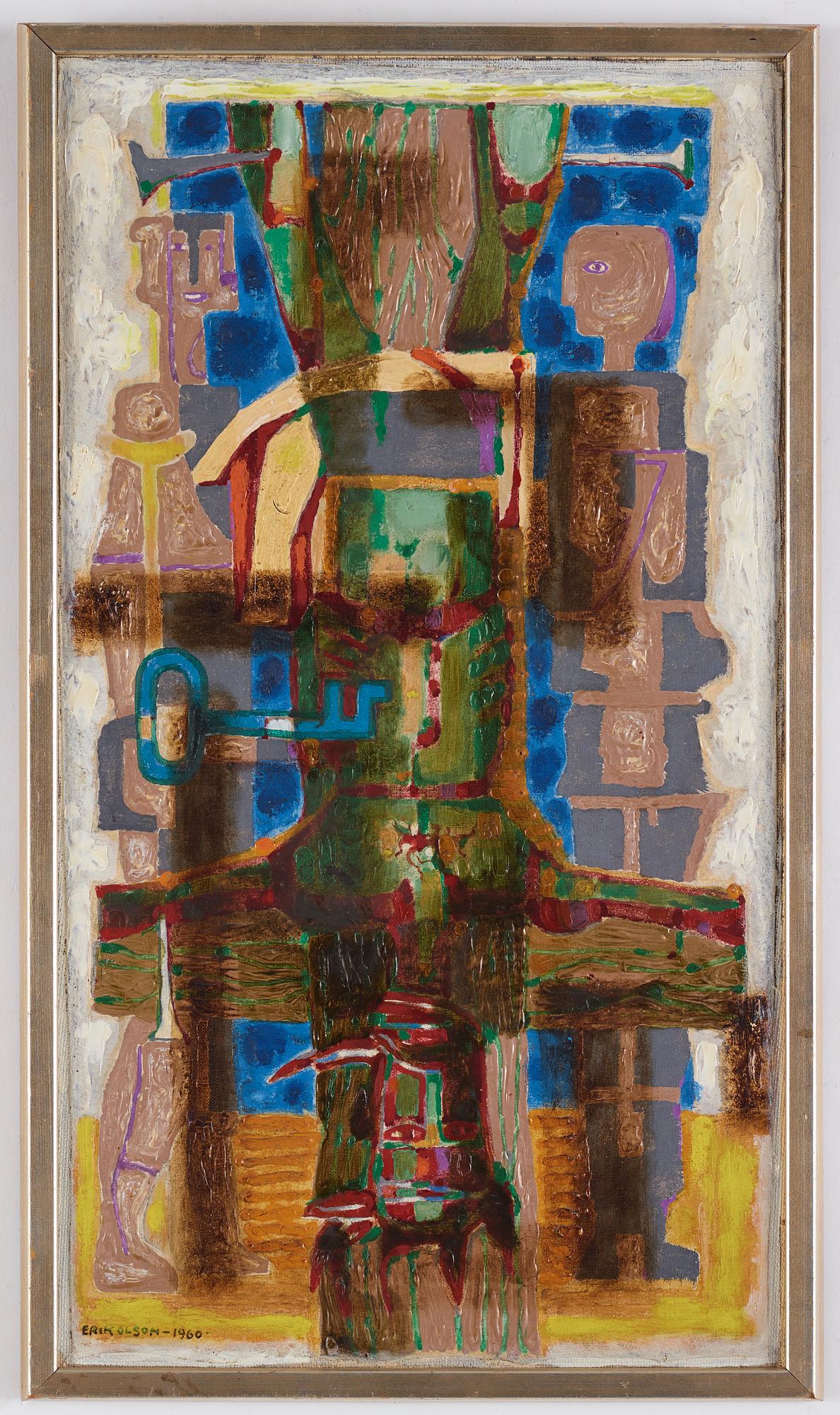Erik Olson,  oil on canvas laid down on panel, signed and dated 1960.