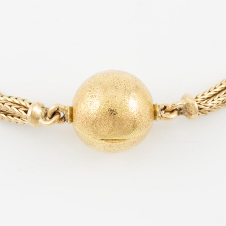 Ole Lynggaard, collier, fyrradigt, 18K guld med kullås.