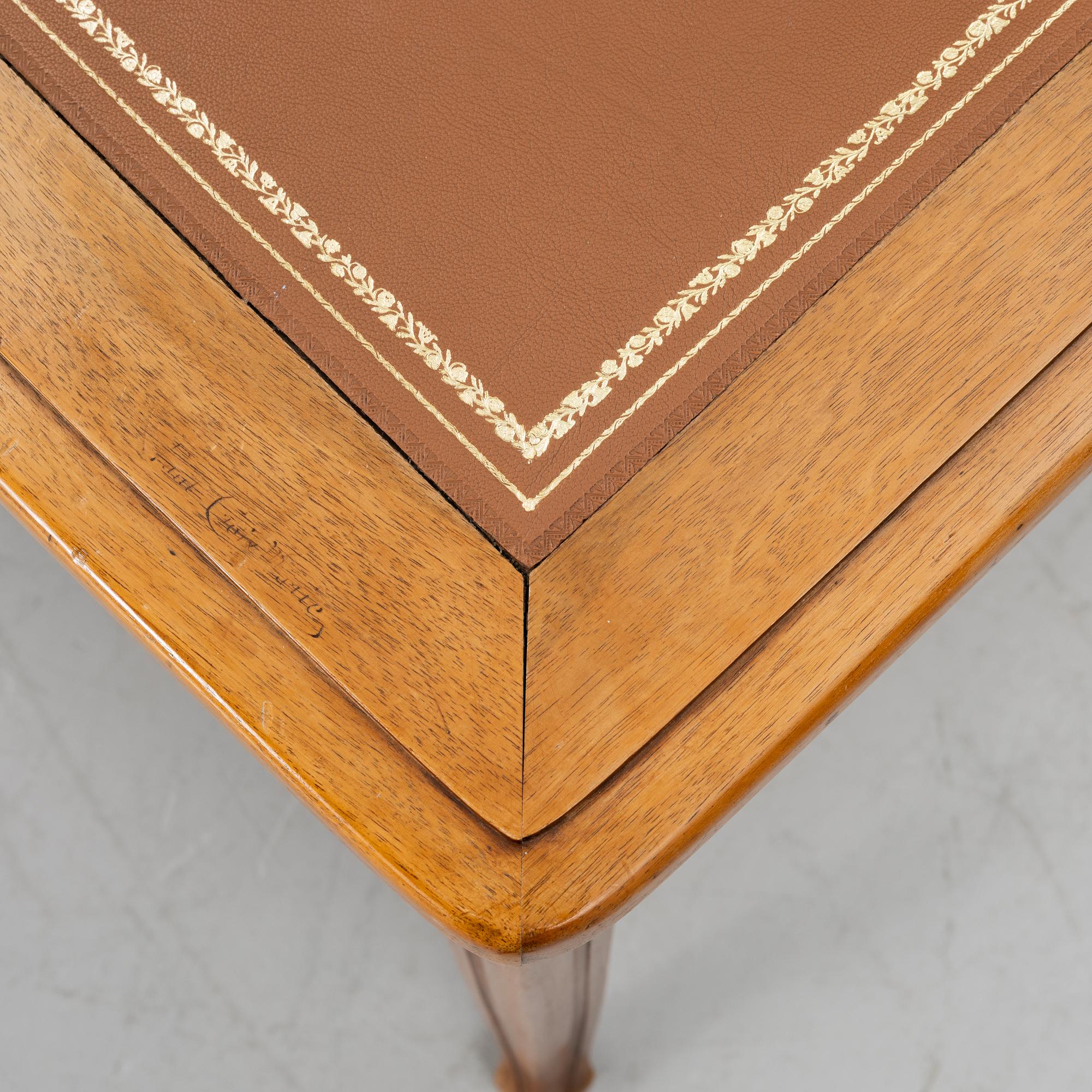 An Art Nouveau desk and chair, early 20th century.
