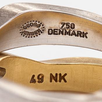 Georg Jensen, Sormus "Fushion", 18K kultaa ja timantteja n. 0.13 ct yht. Tanska.