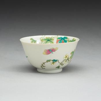 A Chinese famille rose bowl, Republic with Daoguang seal mark.