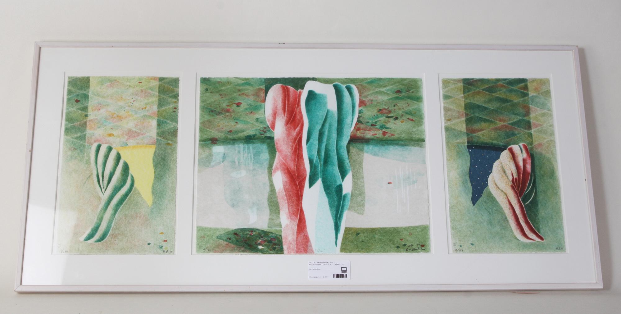 GRIPENHOLM, ULF. Färglitografier, 3 st, sign.