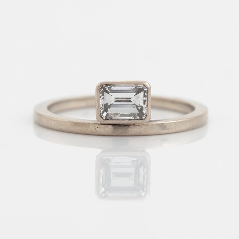 Emerald cut diamond ring.