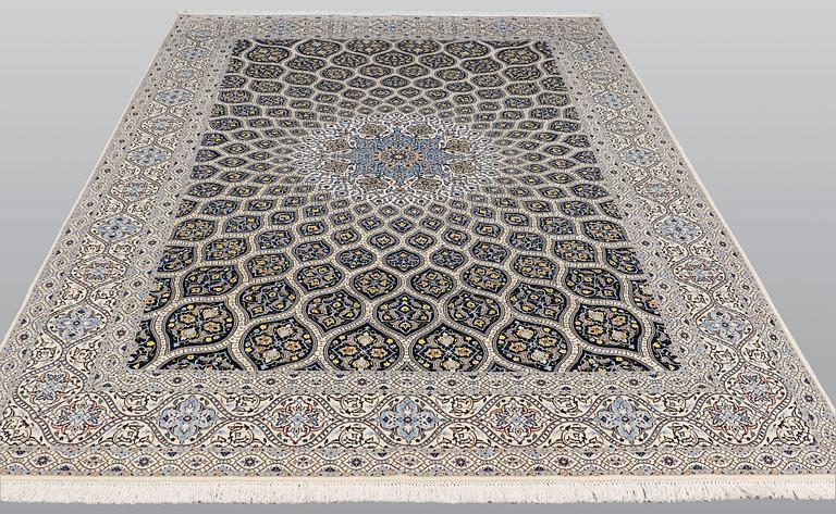 A part silk Nain carpet, so called 6 LAA, ca 306 x 215 cm.