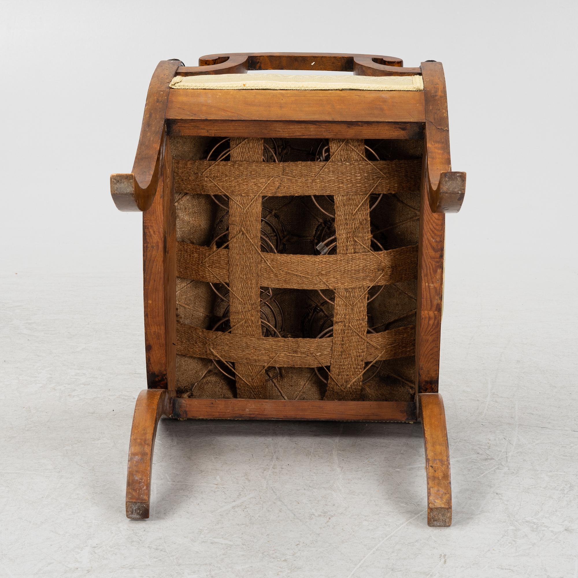 A pair of Karl-Johan stool, Sweden, first half of the 19th century.