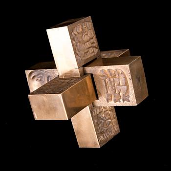 LAILA PULLINEN, medalj, brons, signerad LP och numrerad 18133, 1970-tal.