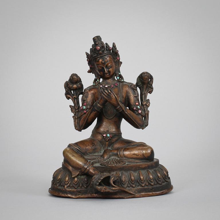 BODHISATTVA, brons. Nepal, 1800-tal.