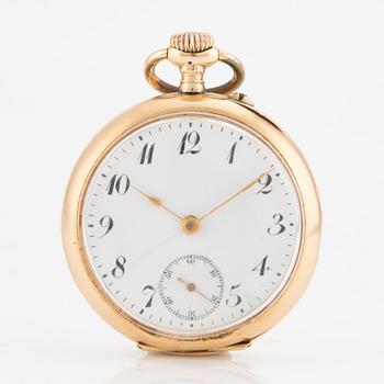 Pocket watch, 14K gold, 34 mm.