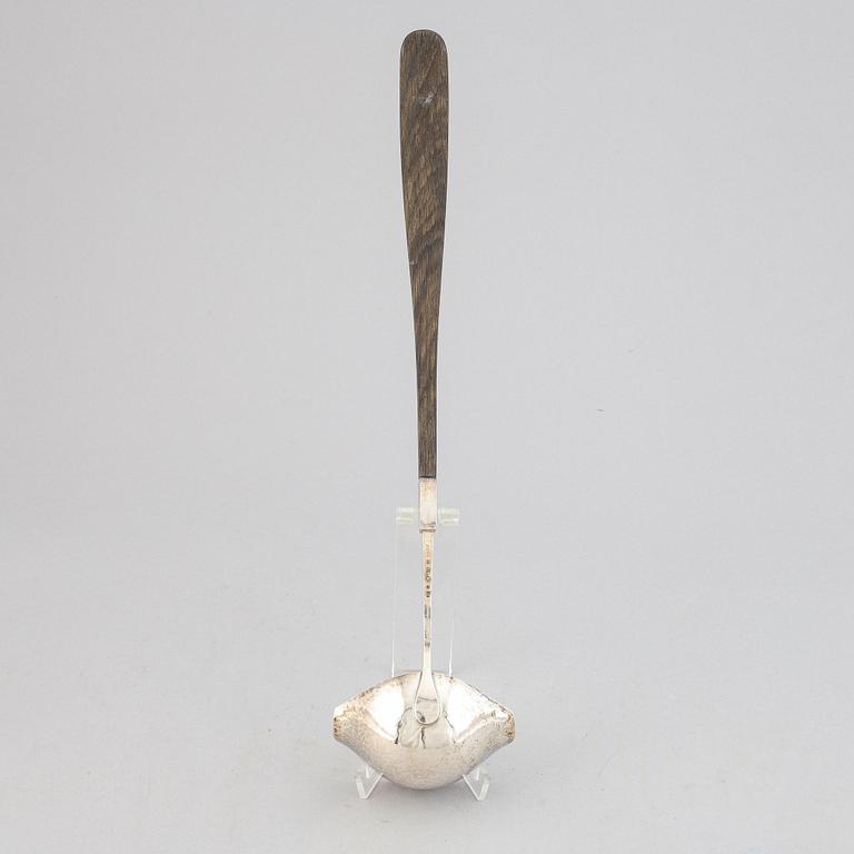 A sterling and wood punch ladle, mark of Anders Ericson, Kristianstad 1975.