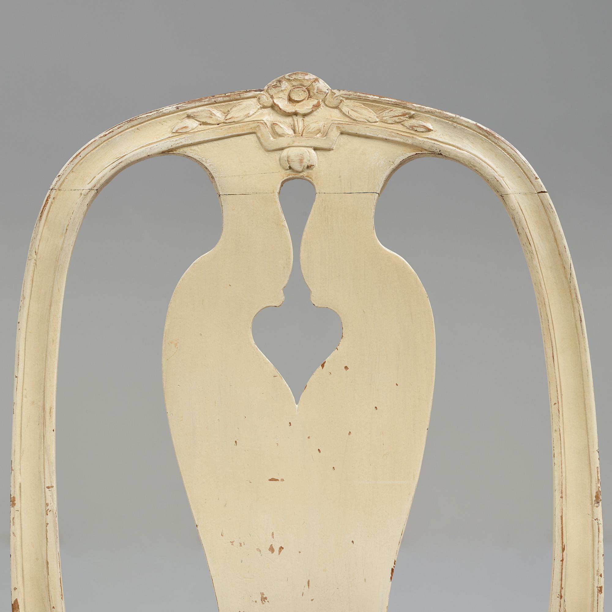 Six Swedish 1770's chairs.